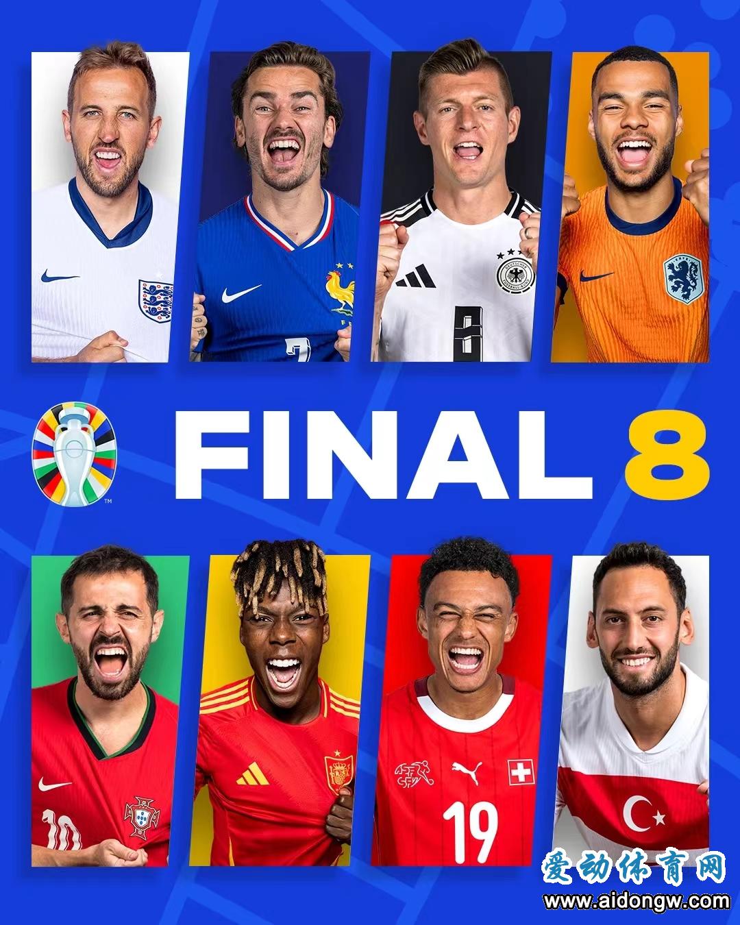欧洲杯八强出炉 西班牙德国将迎来巅峰对决